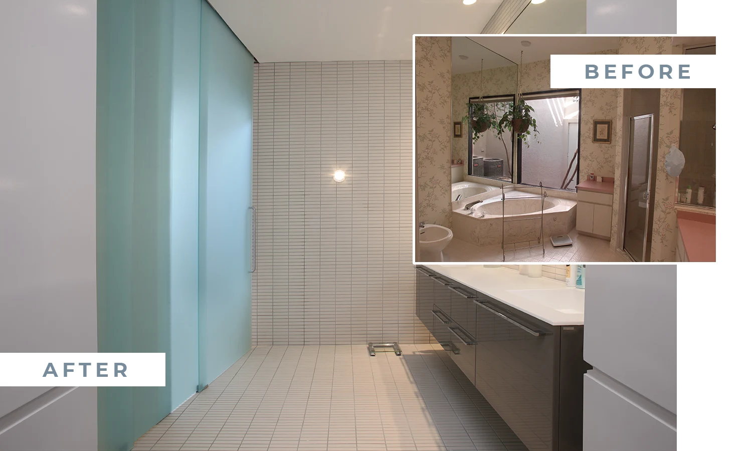 tub area before and after contemporary vision